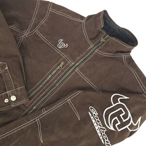 Cowboy Hardware Canvas Jacket Mens Small Heavy Full Zip Western Rodeo Workwear